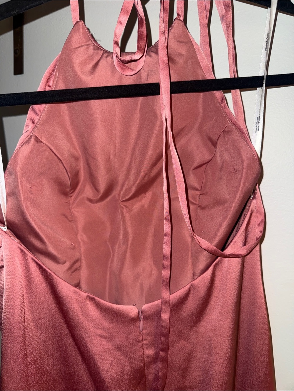 Silky Halter Slip Dress in Rosewood - Picture 3 of 6